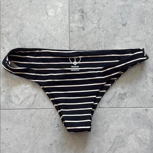 Striped Black and White Bikini Bottom sz M